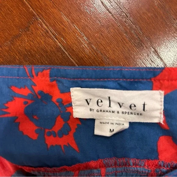 Velvet By Graham & Spencer Colette
Printed Maxi Dress In Blue Red Floral size M - Picture 9 of 10
